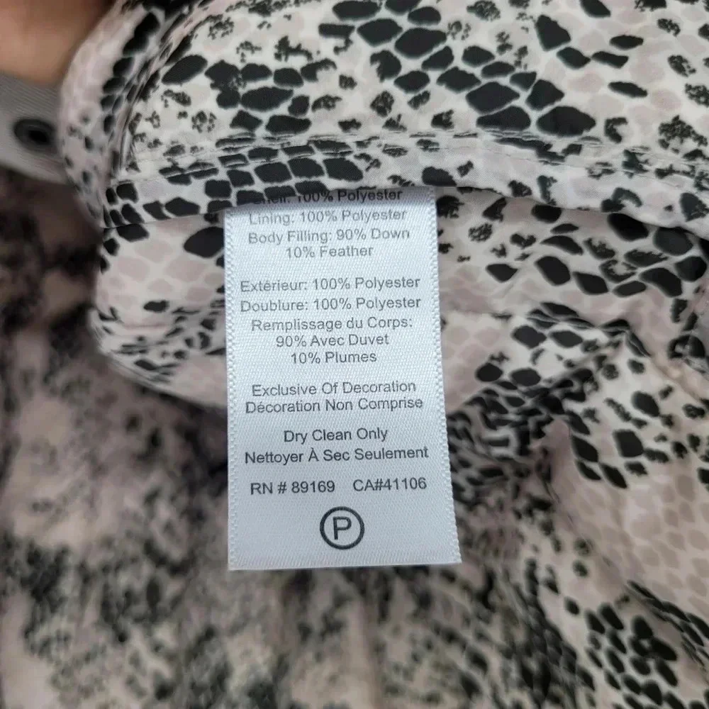 Atm Animal print feather down boxy puffer jacket size Medium - Picture 6 of 12